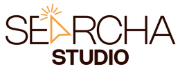Logo of Searcha Studio with a stylized 'A' on a white background